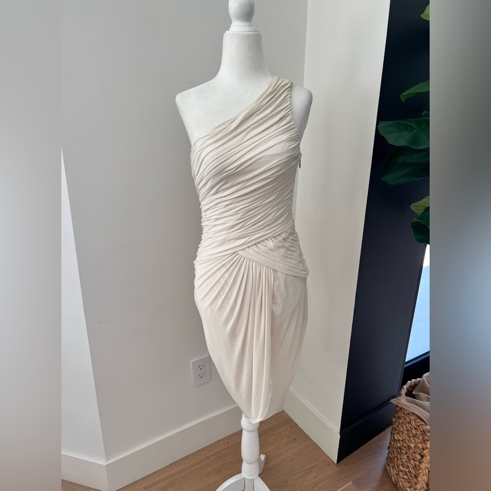 White one shoulder mini dress